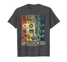 Load image into Gallery viewer, Level 40 Unlocked Shirt 40th Vintage Video Gamer Birthday