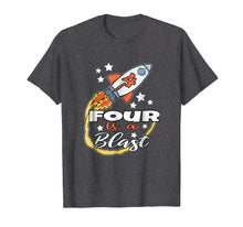 Load image into Gallery viewer, Kids 4 Year Old Space Gift Shirt Birthday Astronaut Rocket