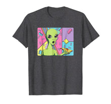 Load image into Gallery viewer, Funny Alien Shirt - Trippy Alien Eating Pizza T-shirt 80s