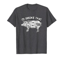 Load image into Gallery viewer, I'd Smoke That T-Shirt Pig Grill BBQ Meat Distressed Tee