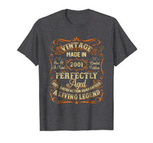 Load image into Gallery viewer, 17th Birthday T-Shirt Made In 2001 Vintage 17 Years Old Gift