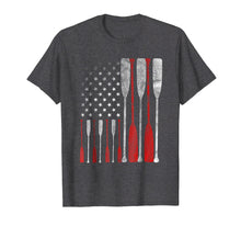Load image into Gallery viewer, American Flag Crew Rowing T-Shirt Rowing Oar Tee