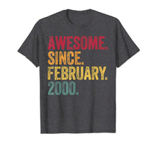Load image into Gallery viewer, 20 Years Old Awesome Since February 2000 20th Birthday Gift T-Shirt-1129614