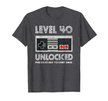 Load image into Gallery viewer, 40 Year Old Fourty Birthday Gift Level 40 unlocked gamer T-Shirt-201277