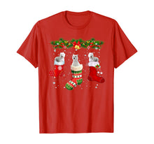 Load image into Gallery viewer, Three Westie Dog In Sock Christmas Santa Hat Xmas Dog T-Shirt