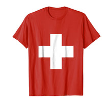 Load image into Gallery viewer, Last minute DIY Halloween Costume Shirt Swiss Flag Shirt