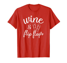 Load image into Gallery viewer, Wine And Flip Flops Drinking Woman T-Shirt
