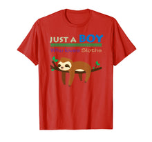Load image into Gallery viewer, Funny Sloth Gift Shirt Just A Boy Who Loves Sloths Boys Tee