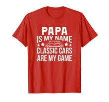 Load image into Gallery viewer, Mens Classic Cars Papa Is My Name Father's Day Gift T-Shirt
