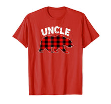 Load image into Gallery viewer, Red Plaid Uncle Bear Buffalo Matching Family Pajama T-Shirt