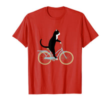 Load image into Gallery viewer, Cat on a bike funny T-shirt