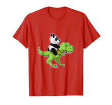 Load image into Gallery viewer, Panda Riding a T-Rex dinosaurs T-Shirt