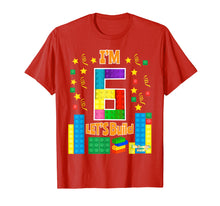 Load image into Gallery viewer, Birthday Shirt For Kids Age 6 Lets Build Blocks Bricks Theme