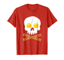 Load image into Gallery viewer, Breakfast Skull Shirt Egg and Bacon Skull Crossbones Tshirt