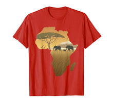 Load image into Gallery viewer, Africa T-Shirt Elephant Map Dad South Animal Big Five Safari