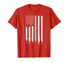 Load image into Gallery viewer, Thin Silver Line American Flag T-Shirt Cool Graffiti Hanging