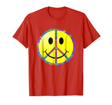 Load image into Gallery viewer, Funny Tye Dye Peace Sign Smiley Face Tshirt