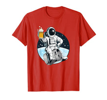 Load image into Gallery viewer, Beer Drinking Astronaut T-Shirt - Funny Lager Alcohol Tee