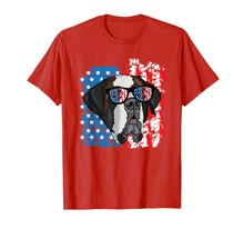 Load image into Gallery viewer, 4th of July Dog Patriotic Saint Bernard Dog with Sunglasses T-Shirt
