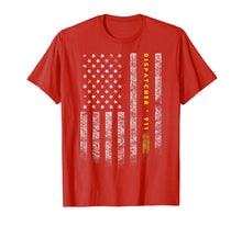 Load image into Gallery viewer, American Flag 911 Dispatcher T-Shirt gold line USA Flag