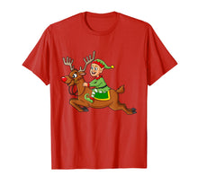 Load image into Gallery viewer, Elf Riding Reindeer Christmas Boys Girls Kids Xmas T-Shirt