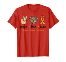 Load image into Gallery viewer, Peace Love Cure Ribbon Multiple Sclerosis Awareness Costume T-Shirt-2464346