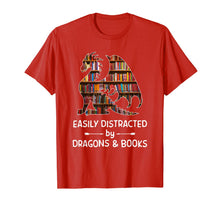 Load image into Gallery viewer, easily distracted by Dragon and Books nerds T-Shirt