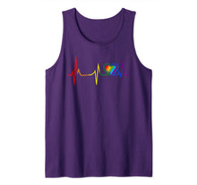 Load image into Gallery viewer, LGBT Rainbow Heartbeat T shirt Gay and Lesbian Pride month Tank Top