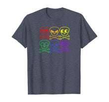 Load image into Gallery viewer, Rainbow Gay Pride Skull and Crossbones Pirate Jolly Roger T-Shirt