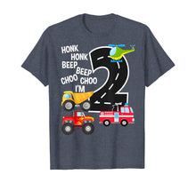 Load image into Gallery viewer, Kids Trucks 2nd Birthday Party Toddler I'm 2 Year Old Bday T-Shirt