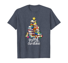 Load image into Gallery viewer, Merry Christmas Tree Shirt Love reading books Librarian nerd