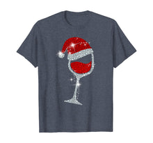Load image into Gallery viewer, Wine Glasses Santa Hat Christmas Tee Funny Wine Lover Gift T-Shirt