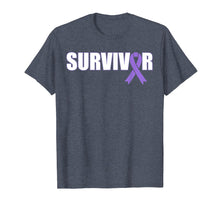 Load image into Gallery viewer, Pancreatic Cancer Survivor T-Shirt - Purple Ribbon Shirt
