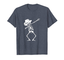 Load image into Gallery viewer, Dabbing Skeleton T-shirt Cowboy Hat Skull Shirt Dance Move