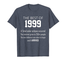 Load image into Gallery viewer, 1999 20th birthday T shirt gift for 20 year old boys / girls