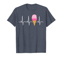 Load image into Gallery viewer, Ice Cream Shirt for Girls & Women - Ice Cream Cone Heartbeat