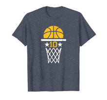 Load image into Gallery viewer, 10 Years Old Boy 10th Birthday T-shirt Basketball Theme Gift