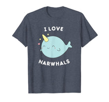 Load image into Gallery viewer, Cute Kawaii I Love Narwhals T-Shirt
