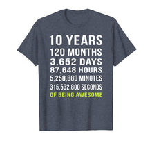Load image into Gallery viewer, 10th Birthday Gift T Shirt 10 Years Old Being Awesome Tee