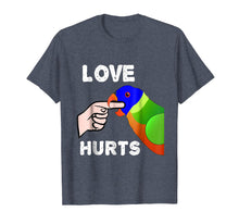 Load image into Gallery viewer, Love Hurts Lorikeet Parrot Biting T-shirt Valentine's Day
