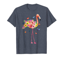 Load image into Gallery viewer, Pink Flamingo Watercolor T shirt Hawaiian Flowers Floral