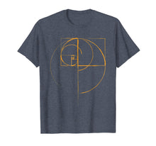 Load image into Gallery viewer, fibonacci golden ratio circle t shirt