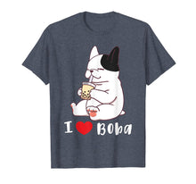 Load image into Gallery viewer, French Bulldog I Love Boba Bubble Milk Tea Dog Cute T-Shirt