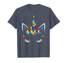 Load image into Gallery viewer, Autism Awareness Unicorn With Colorful Puzzle Tshirt