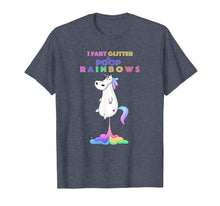 Load image into Gallery viewer, i Fart glitter Poop rainbow - farting unicorn fartnite shirt