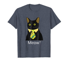 Load image into Gallery viewer, Black Business Cat Kitten with Yellow Tie T-shirt Tee Tshirt
