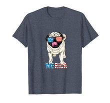 Load image into Gallery viewer, 4th July Shirt Gift Men Women Kids Merica Pug USA Flag Tee
