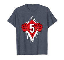 Load image into Gallery viewer, Superhero Comic Birthday T Shirt 5 Year Old