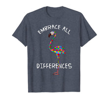 Load image into Gallery viewer, Embrace Differences Puzzle Flamingo Autism Awareness Tshirt