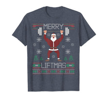 Load image into Gallery viewer, Merry Liftmas T-Shirt Ugly Christmas Sweater Gym Workout Tee